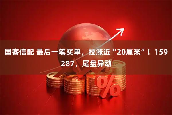 国客信配 最后一笔买单，拉涨近“20厘米”！159287，尾盘异动